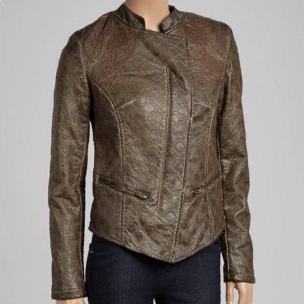 Brown Paisley Moto Jacket